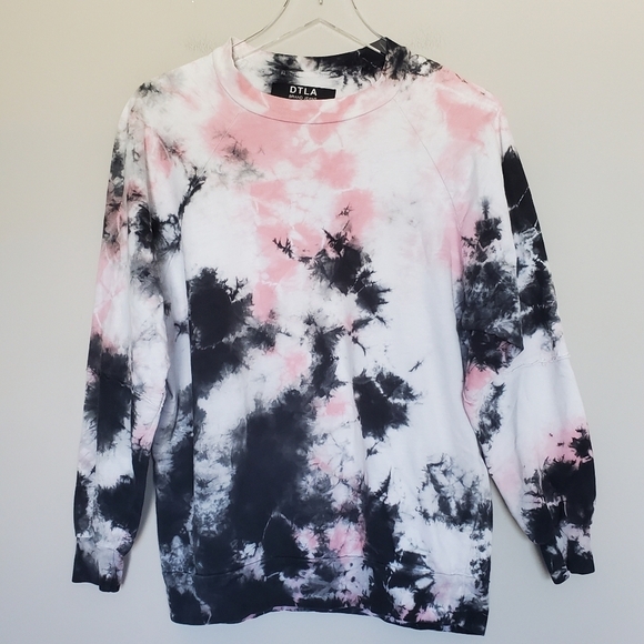 DTLA Brand Jeans Tie Dye Cotton Crew Neck Sweatshirt Cosmic Size XS - Picture 2 of 9